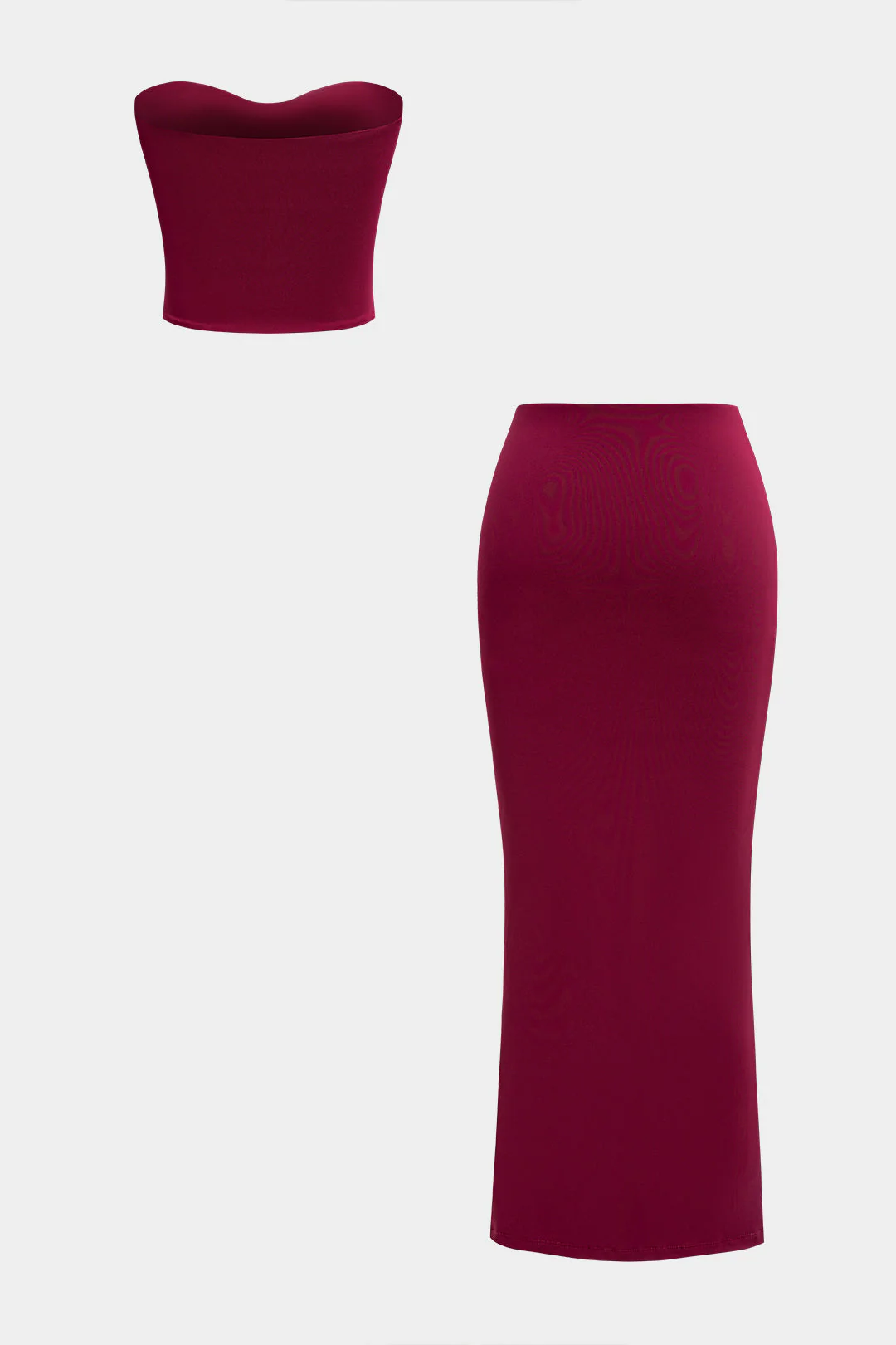 Twist Knot Strapless Tube Top And Skirt Set
